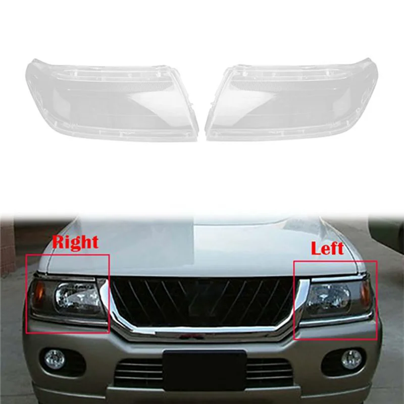 Car Left Headlight Shell Lamp Shade Transparent Lens Cover Headlight Cover for Mitsubishi Sport Pajero Race