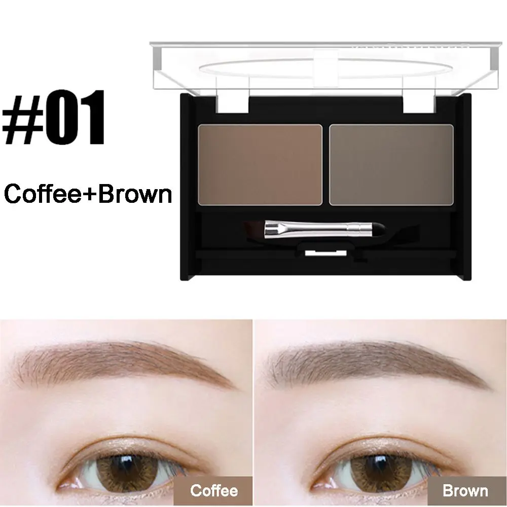 Portable DIY Cosmetic Kit 2 Color Palette Waterproof Eyebrow Enhancer Makeup Tools Eyebrow Powder Nasal Shadow