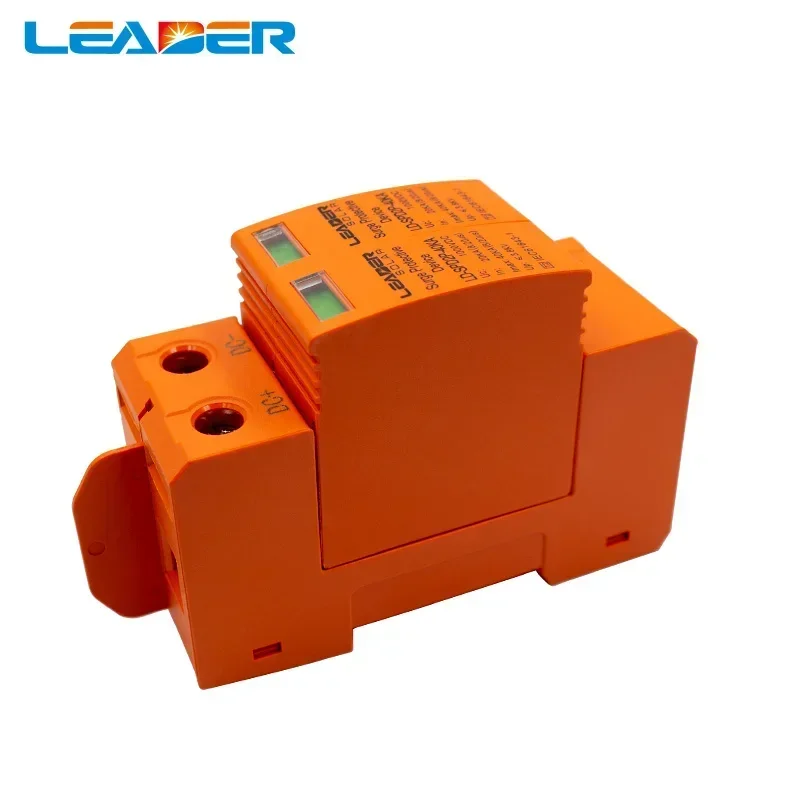 LEADER CE Approved  2P DC 1000V SPD 20-40kA DC Surge Suppressors  DC Surge Protector for Solar System Protection