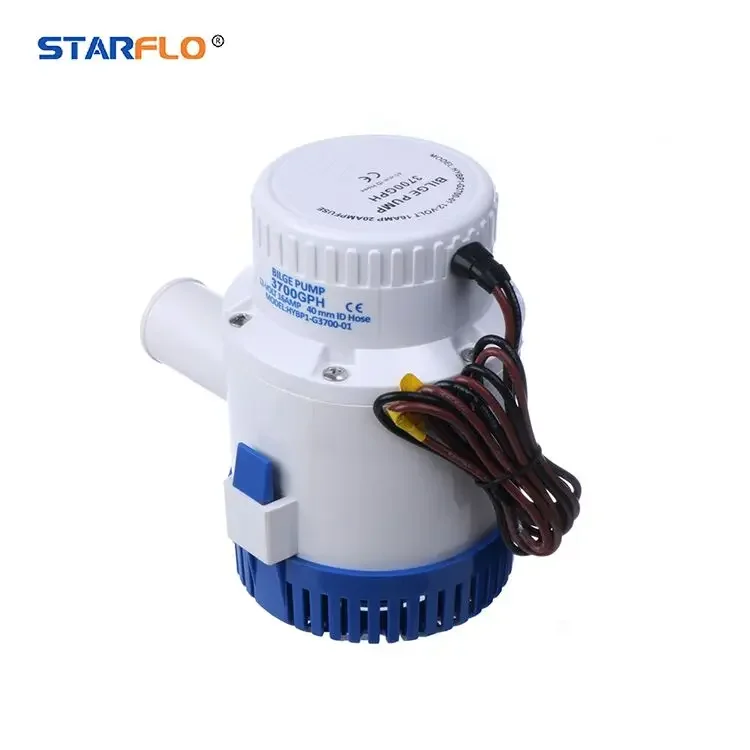 STARFLO 3700GPH 12V DC 24V DC sea water manual solar powered high pressure marine bilge pump for boat