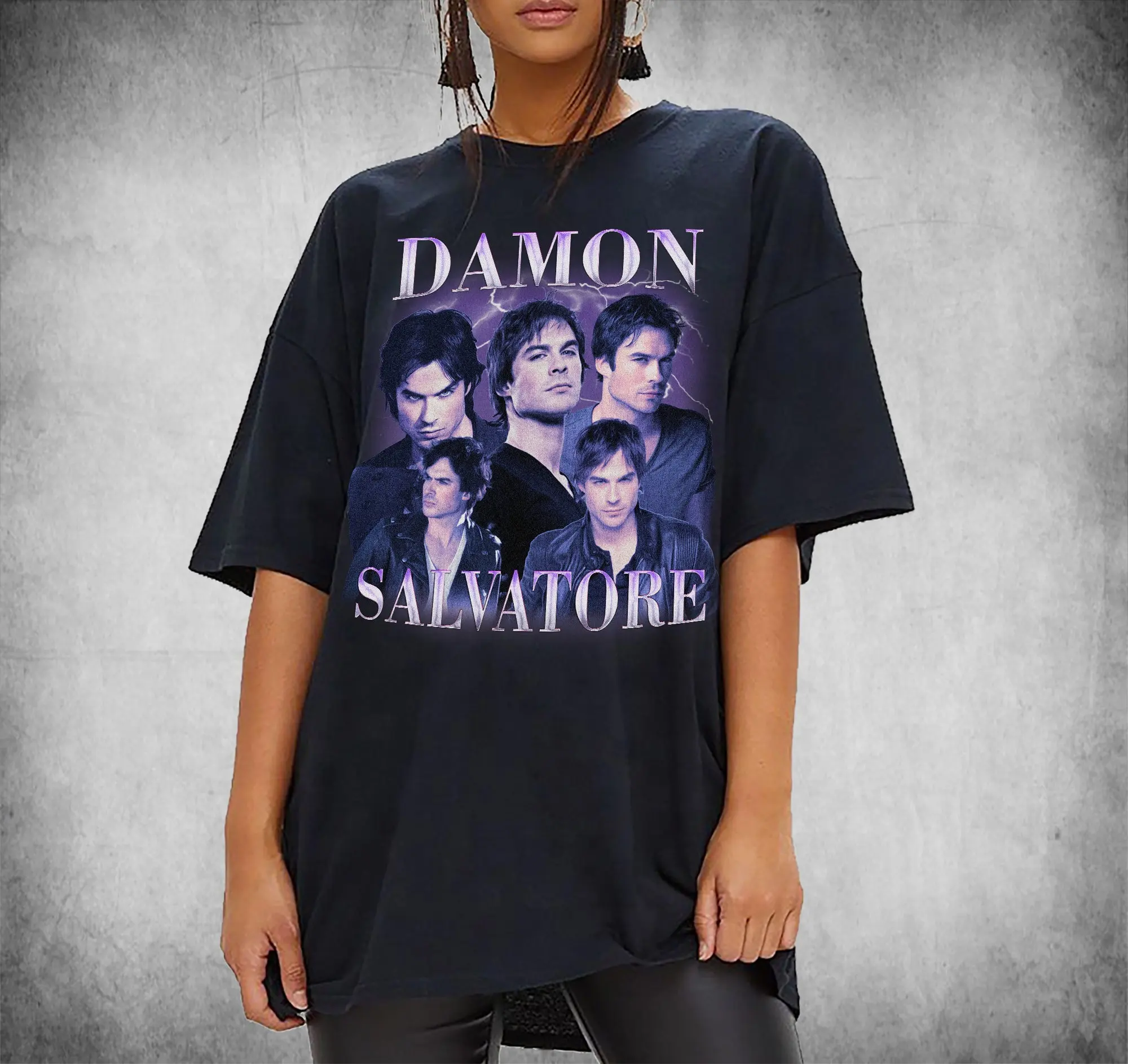 Limited Damon Salvatore T Shirt Vintage horror Team 90s Grapic Bootleg