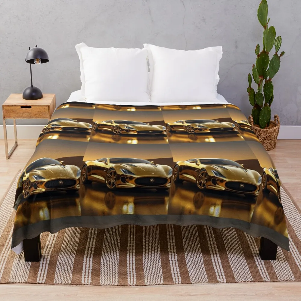

Luxury Rides: Explore the World of Golden Cars Throw Blanket Hairy Thin Custom Thermal Blankets