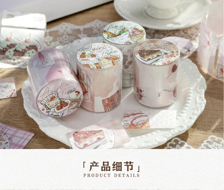 Journal GO 5cmx2m The Maiden's Hour Vintage Floral Sticker Tape Weißes Kraftpapier Dekorative Aufkleber für Scrapbooking Journal – Detail 3