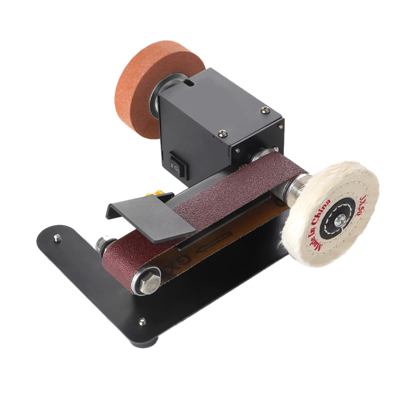 250W Mini Belt Sander Electric Bench Grinder Sanding Machine 7 Speed Adjustable Control Small Grinder Sharpener Polisher Machine