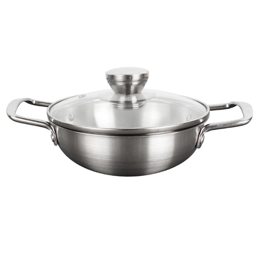 

Ramen Soup Pot Pan with Lid Korean Pots for Cooking Instant Noodle Stainless Steel