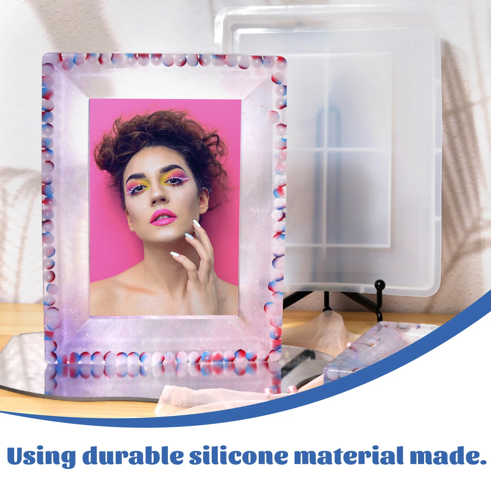 Silicone Photo Frame Mold Premium Safe Flexible Material for DIY Crafts Creative Picture Frame Making Supplies Resin Craft Mold