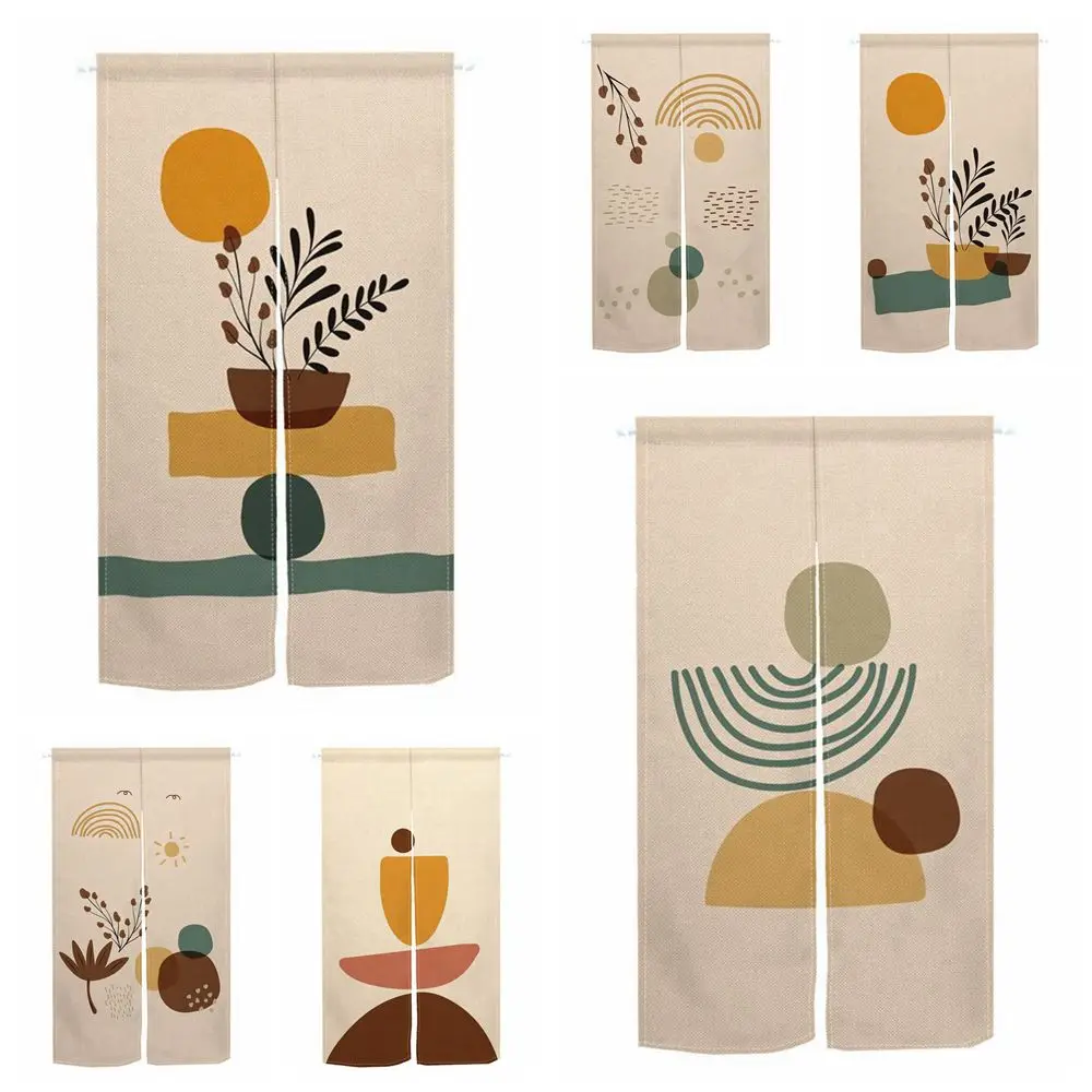 

Noren Japanese Door Curtain Nordic Minimalist Geometric Pattern Bedroom Entrance Kitchen Doorway Hanging Half-Split Curtains