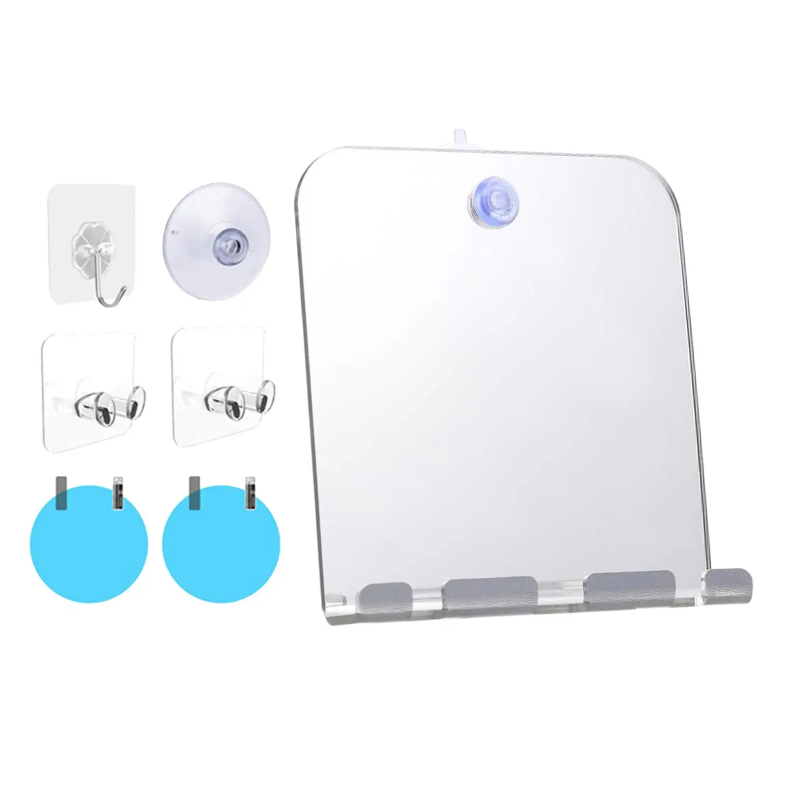 Portable Shower Shaving Makeup Mirror, with Suction Cup Wall Hanging, Travel
