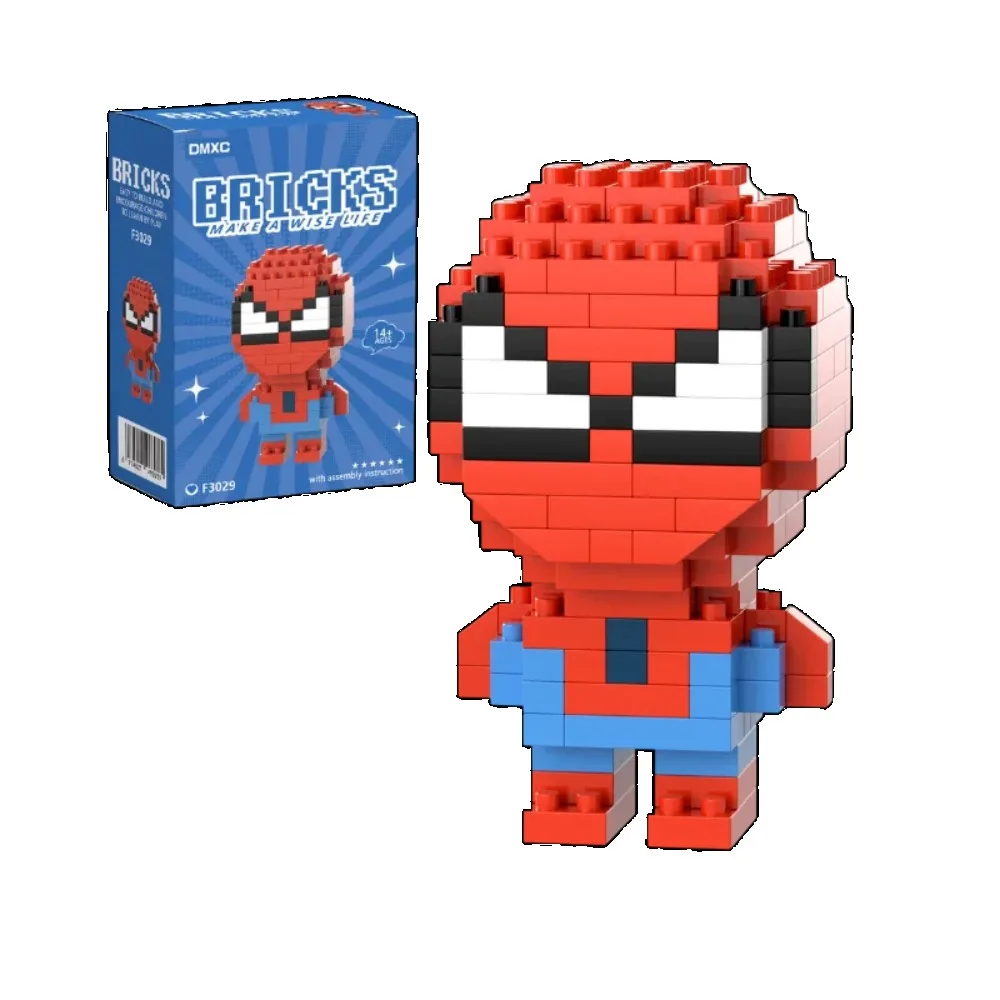 Hot Spider Man Building Block Deadpool & Venom Iron Man Figure Batman Super Hero Cartoon Character Model Toys For Christmas Gift