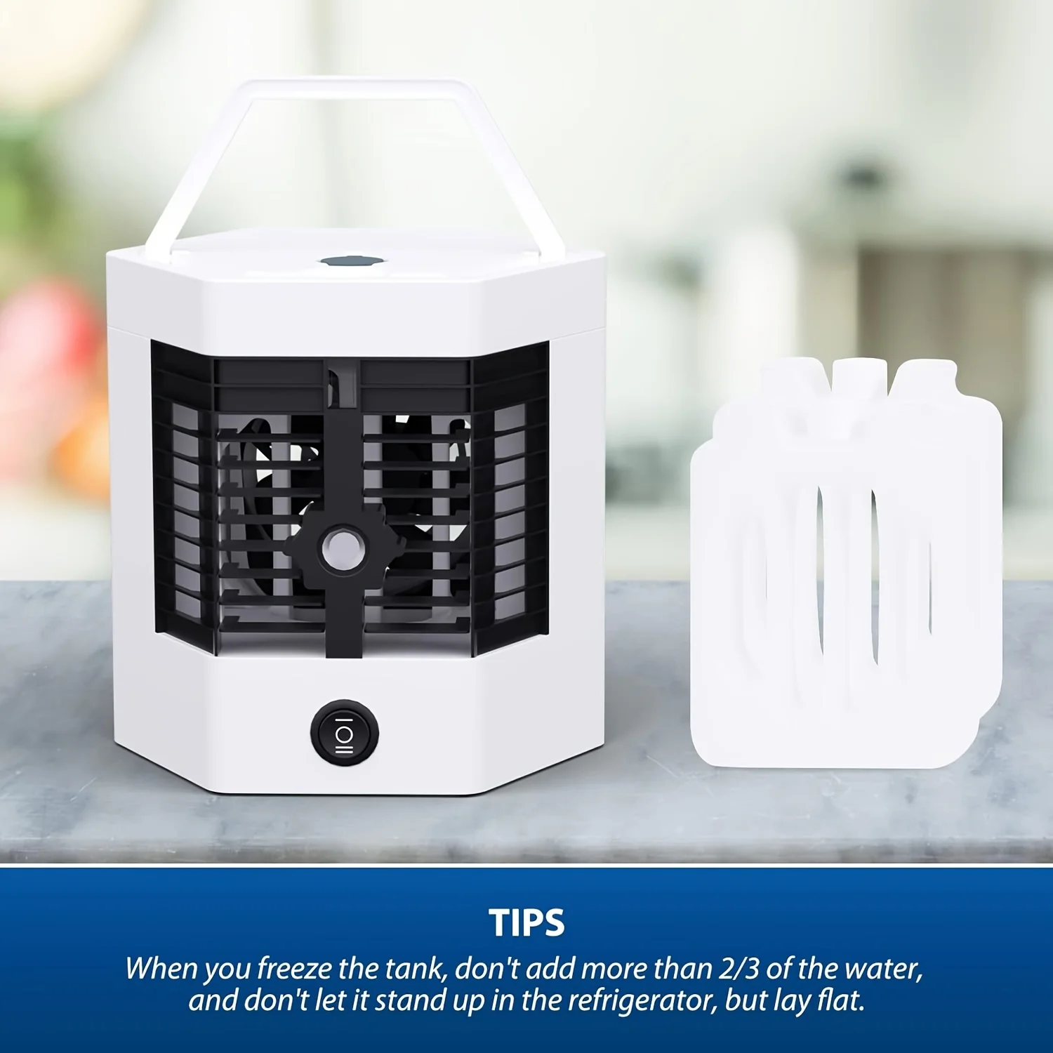 Condizionatore portatile compatto da 1 pezzo: dispositivo di raffreddamento multifunzione 3 in 1 con modalità regolabili, umidificatore, ideale per campeggio, letto