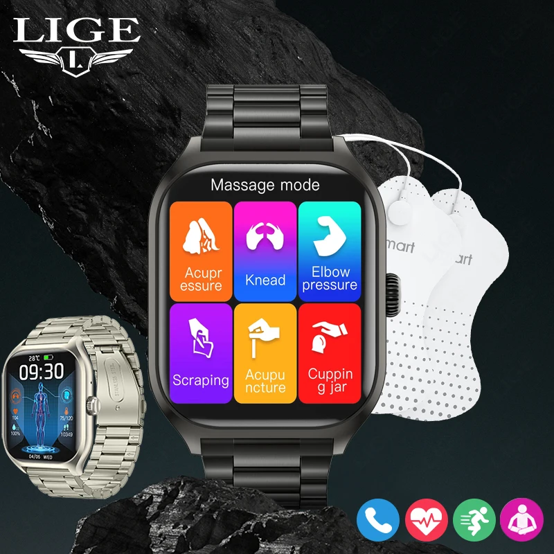 

LIGE 2025 New Medical Diagnosis Smart Watch Men Blood Oxygen Heart Rate Monitoring Bluetooth Call Sports Health Smartwatch Women