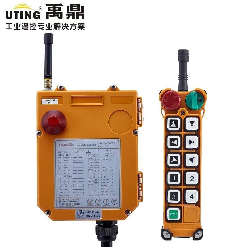 Nice UTING CE FCC F24-10D Industrial Wireless Radio Double Speed 10 Buttons Remote Control (1 Transmitter+1 Receiver) for Crane