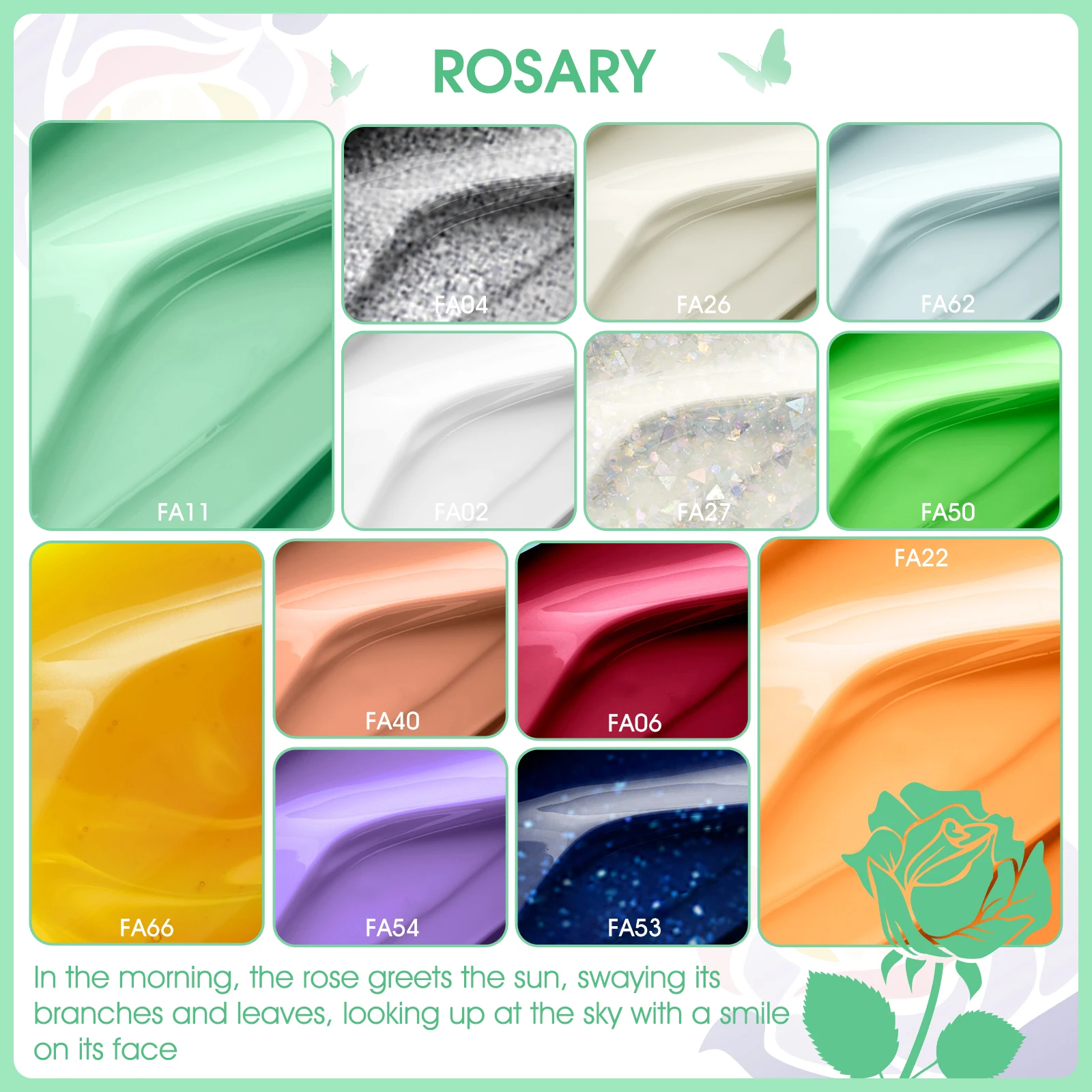 ROSALIND white gel nail polish set 16pcs winter gel Soak Off Varnish UV Semi permanentes gel nail polish couture top coatkits