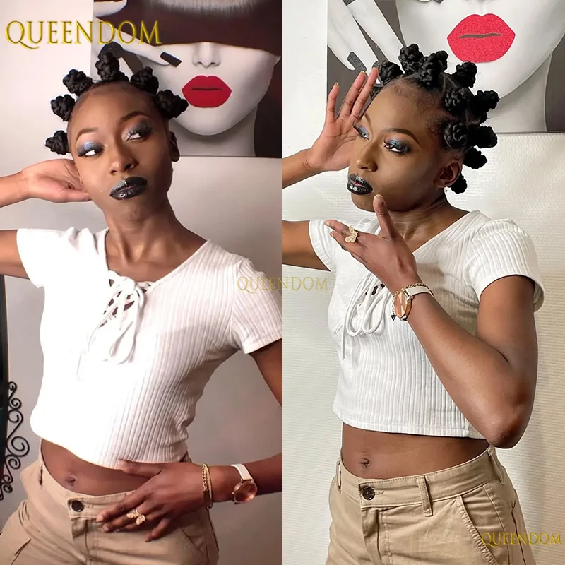 

Синтетические полные кружевные плетеные парики для чернокожих женщин HD Lace Front Bantu Knots Плетеный парик с детскими волосами Короткие косички Кружевные парики