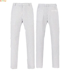 Spring New Men's White Striped Suit Pants, Business Casual Trousers, Asian Size M-5XL 6XL Wedding Party Pantalones Hombre