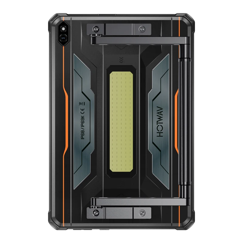 HOTWAV R7 Pro 10.1'' HD 120Hz Display 1080P Rugged Tablet 15600mAh Massive Battery 20W Fast Charging Android 16 Super Camping Light Pad 8GB RAM 256GB ROM 20MP + 5MP Camera Self-Developed AI Toolset Octa-core Tablet PC With Flexible Aluminum Stand