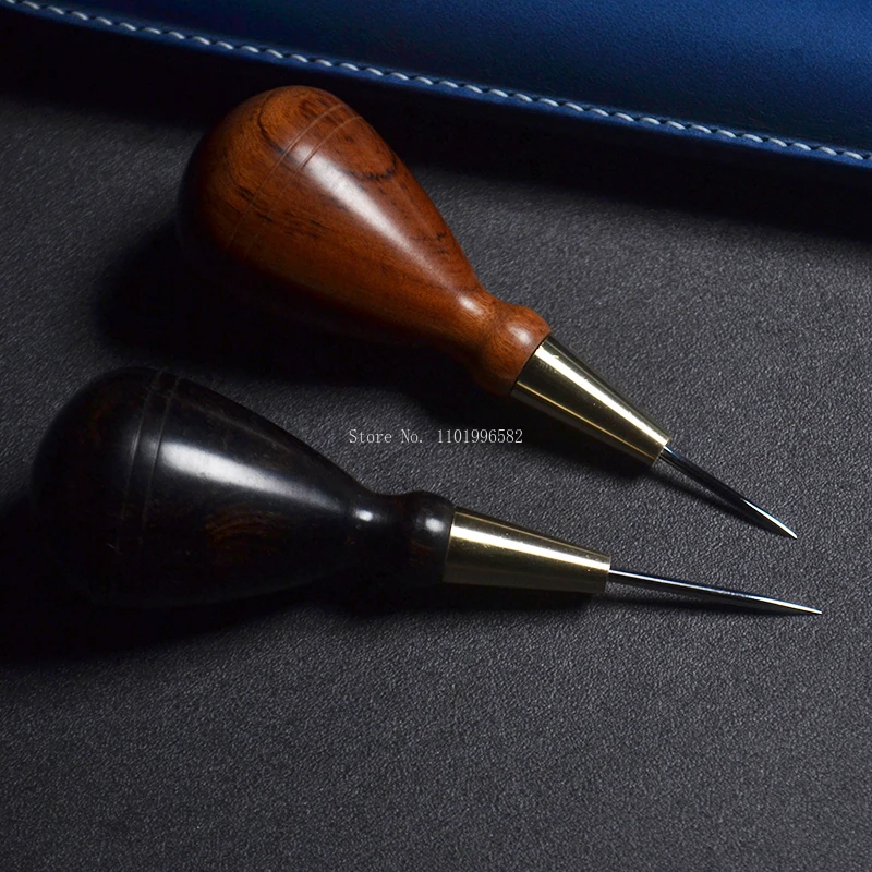 Homemade Handmade Leather Piercing Tools Awl Solid Wood Olive Cone Flat Cone DIY Leather Crafts To Make Through Hole Utensils image 6