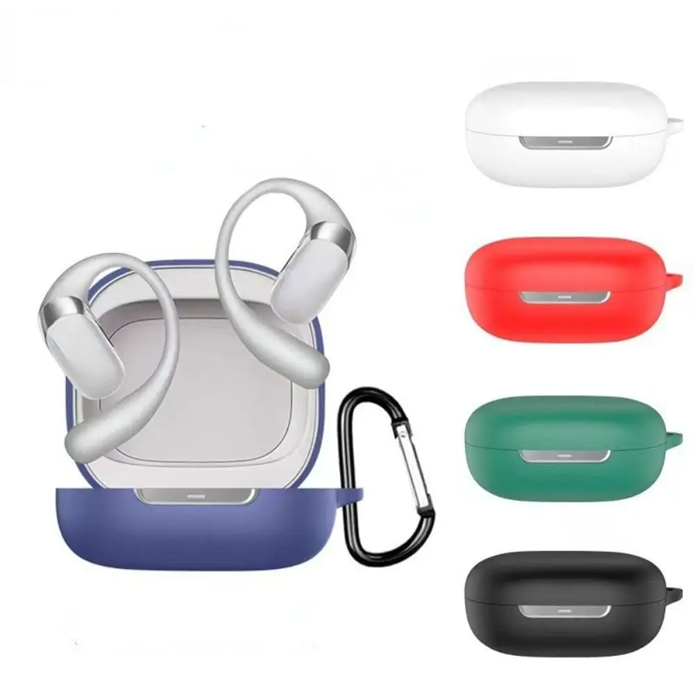 Anti-fall Earphone Case Silicone Dustproof Headphone Protective Case Shockproof with Carabiner for SHOKZ OpenFit 2+ T921