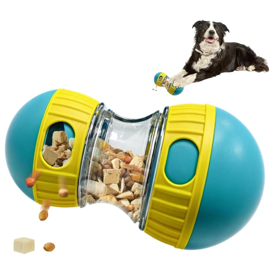 Pet snack distribution toy, adjustable feeding ball for slow feeding, rolling rich toys to keep dogs busy indoors, green