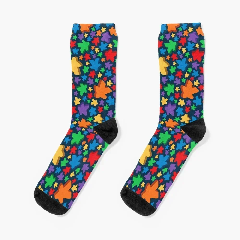 

Two Pips Falling Meeples Socks japanese fashion Stockings compression Stockings man halloween Socks Women's Men's