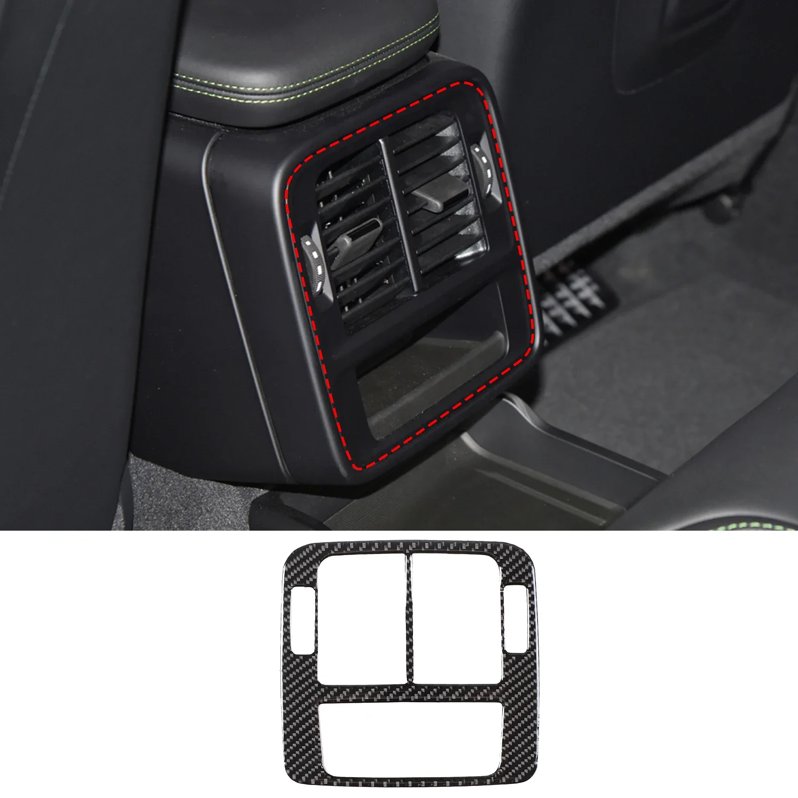 

For Porsche Taycan 2019-2022 Soft Carbon Fibre Car Rear Air Outlet Vent Conditioning Panel Cover Trim Sticker Car Accessories