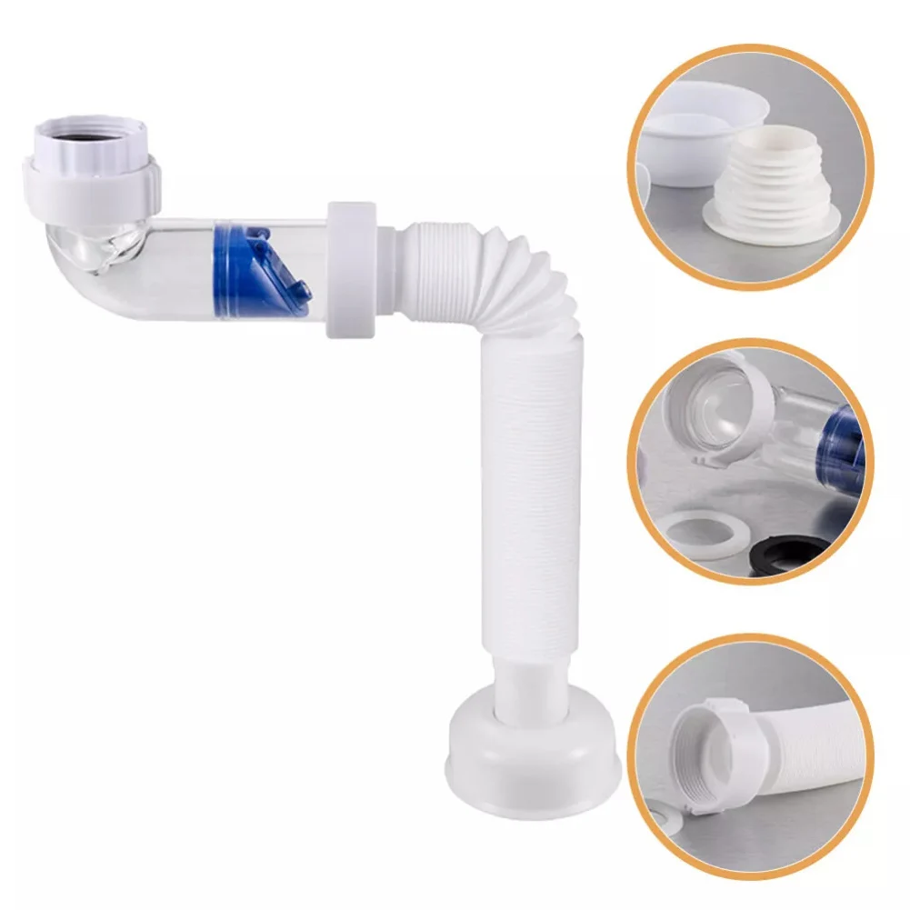 1pc Drain Pipe For Bathroom Kitchen Sink Deodorant Drain Pipe Anti-odor Hose Wash Basin Sewer Home Improvement Accessories