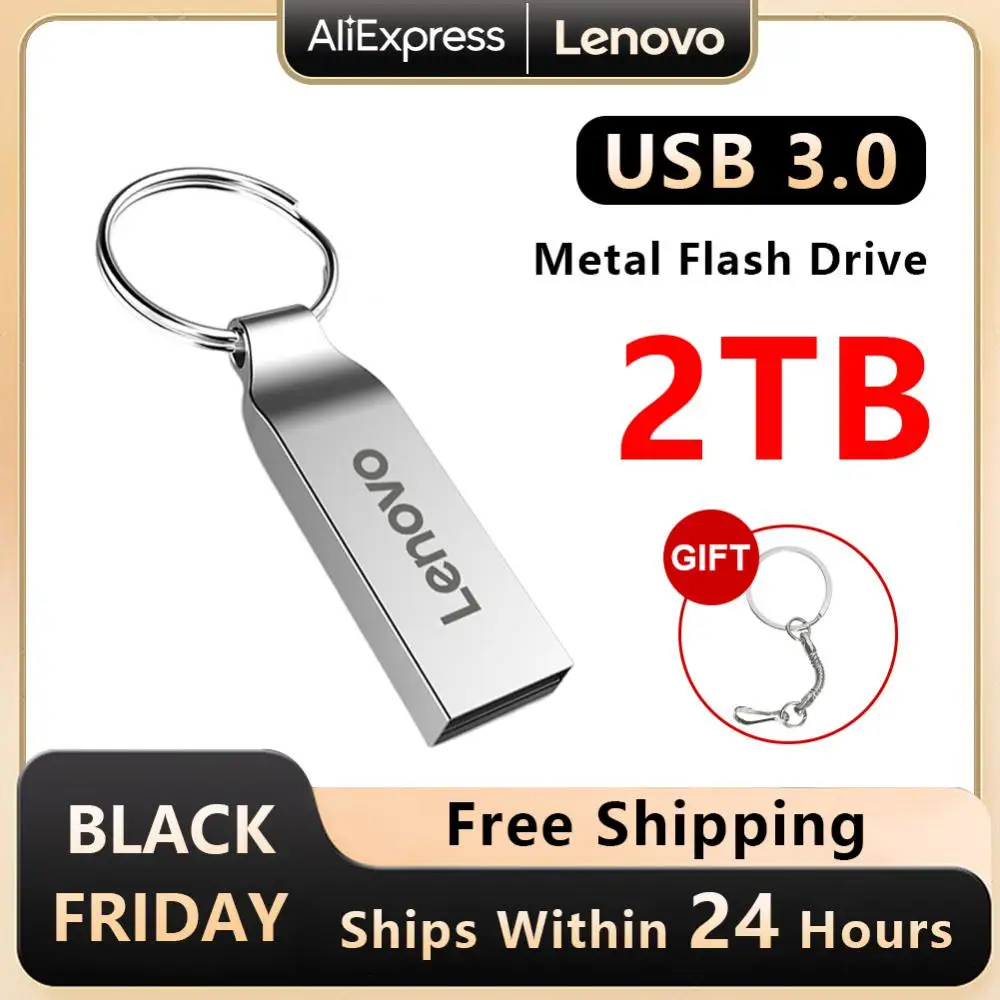 Lenovo แฟลชไดรฟ์ USB 2TB 1TB USB 3.0 pendrive อินเตอร์เฟซกันน้ำ USB Stick Flash Memory Drive สำหรับโทรศัพท์มือถือคอมพิวเตอร์ใหม่