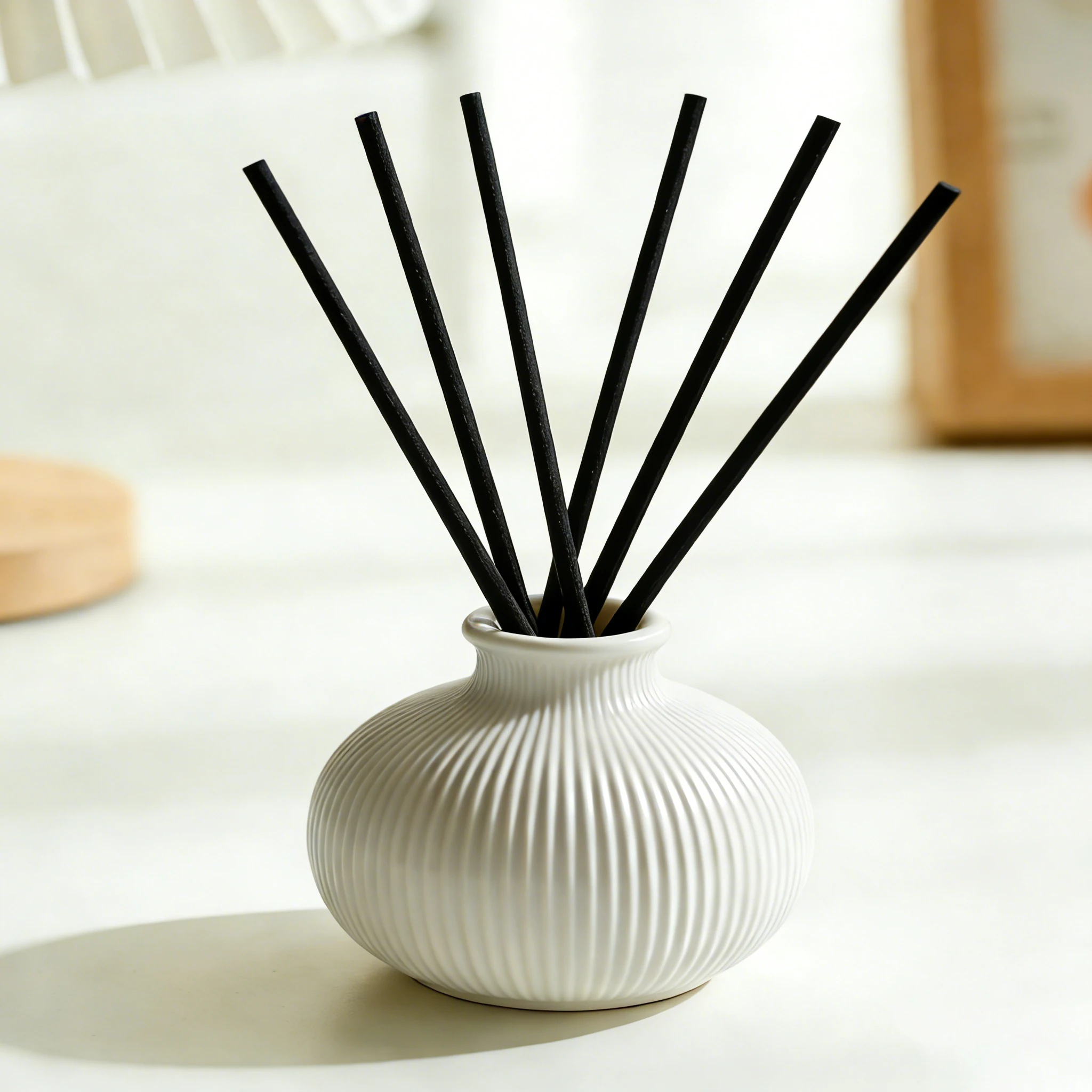 200/400Pcs 30cm×6mm Black Fiber Reed Diffuser Sticks - High Absorbency Essential Oil Refill for Home Hotel DIY Aromatherapy
