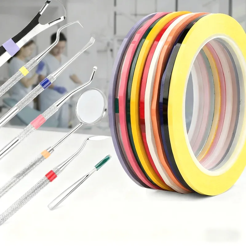 

3/5/8mm Colorful Dental Instruments Identification Tape High Temperature Oral Cavity Material Identification Circle Tools Lab