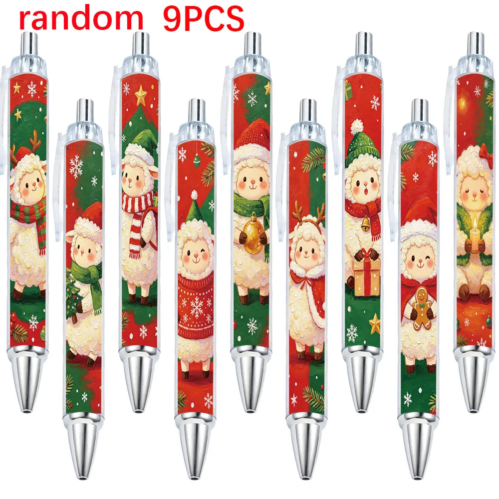 caneta-esferografica-com-tema-de-cordeiro-de-natal-9-pecas-presente-de-feriado-padrao-aleatorio