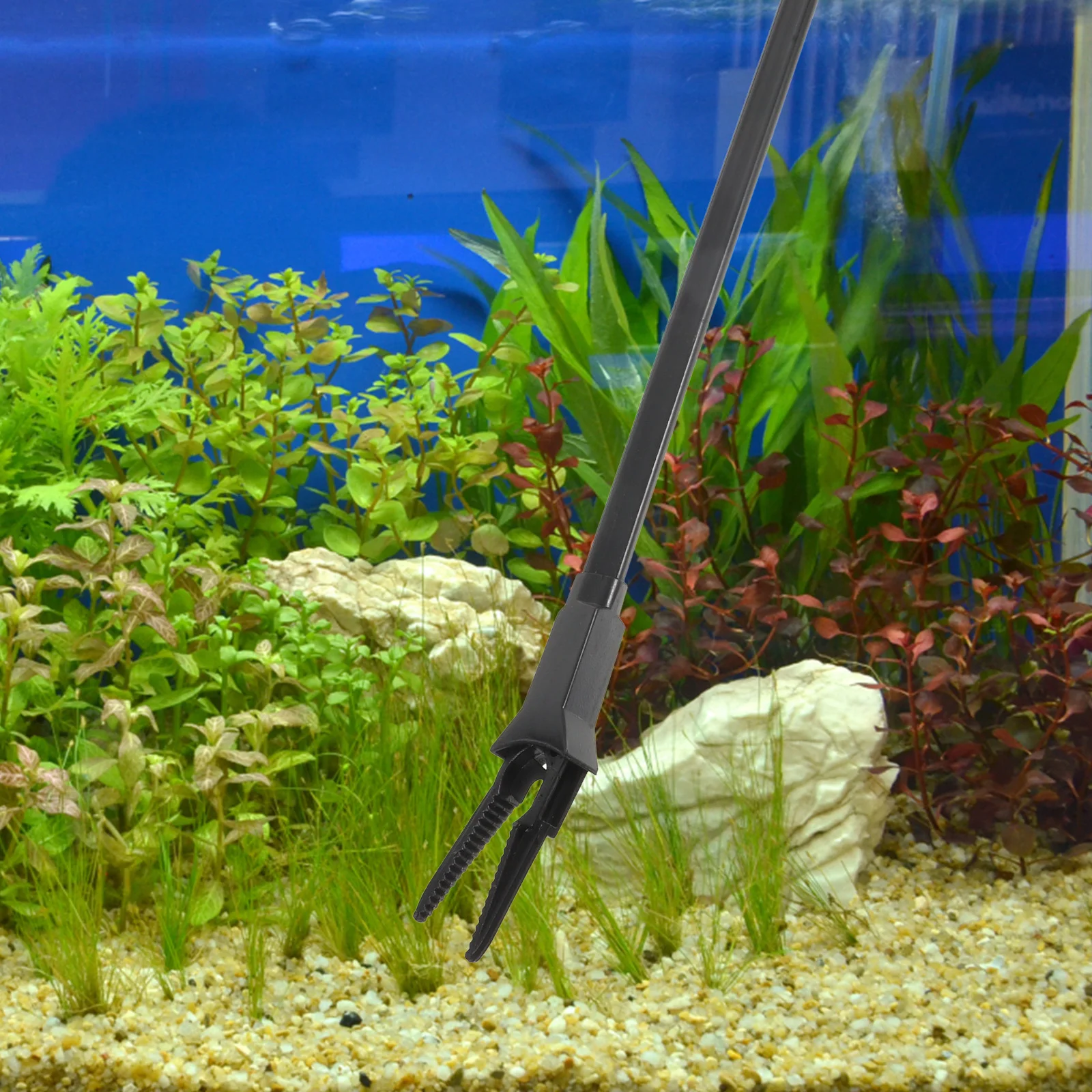 

2Pcs Aquatic Plants Clip Black Long Handle Waterweed Tweezer Aquarium Cleaner Fish Tank Tool Durable Cleaning Tweezer