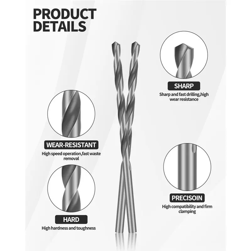 AS60-Spiral Saw Tip 1/8 بوصة لقمة الحوائط الجافة 50 قطعة أدوات القطع مع صندوق، نقطة توجيه للاستخدام مع منشار حلزوني