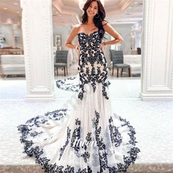 Wedding Dress Elegant Gown Mermaid Women's Elegant Dresses Customized Women Long Dresses for Special Events Black Decal Evening