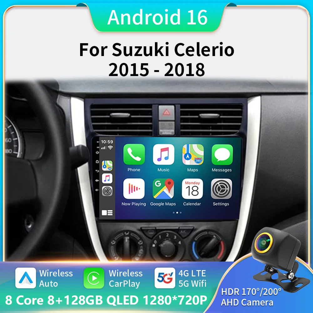 

Android 16 Auto CarPlay Car Radio For Suzuki Celerio Alto 2015-2018 Multimedia Video Player Stereo GPS Navigation Autoradio 2din