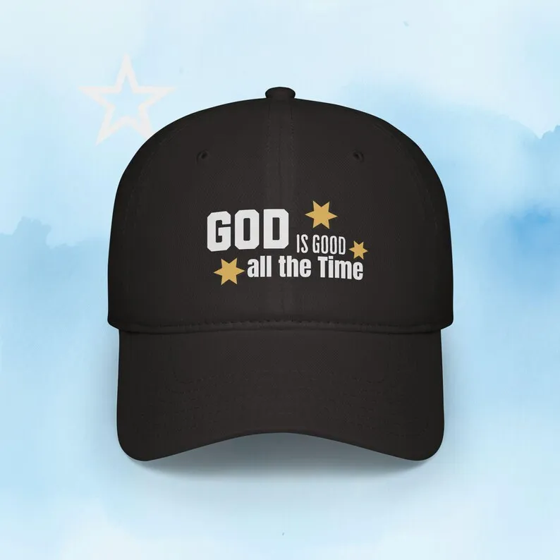 Faith-Inspired Low Profile Baseball Cap, Fun Religious Gift, God is Good Hat, Inspirational Cap, Summer Accessory, Church Outing