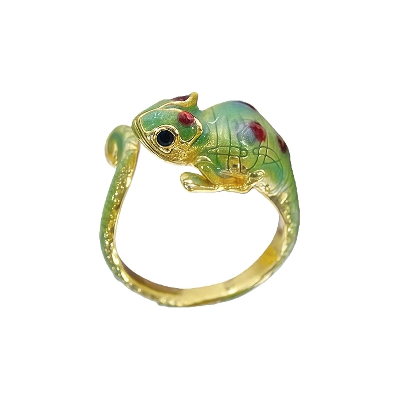 Anole Inspired Metal Rings Featuring Dynamic Color Adaptation