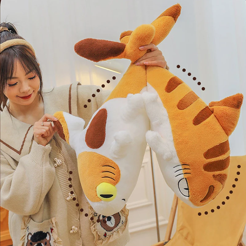 70cm Shark & Cat Combine Plush Toys Cow Shark Sleeping Pillow Cushion Plush Stuffed Animal Long Body Pillows Birthday Gifts Kids