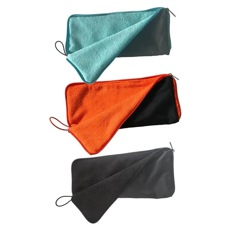 Folding Umbrella Storage Bag Chenille Hand Drying Towels With Zipper Multifunctional Hand Towels Super Absorbent Storage Bag