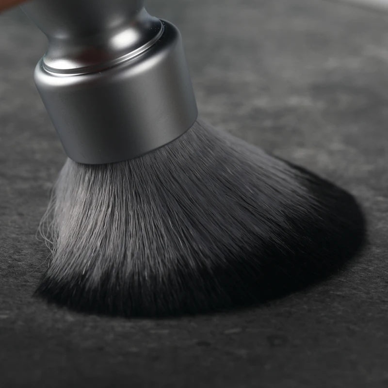 YAQI Heavy Metal Handle Timber Wolf Synthetic Hair Tuxedo Knot Shaving Brush for Mens Shave
