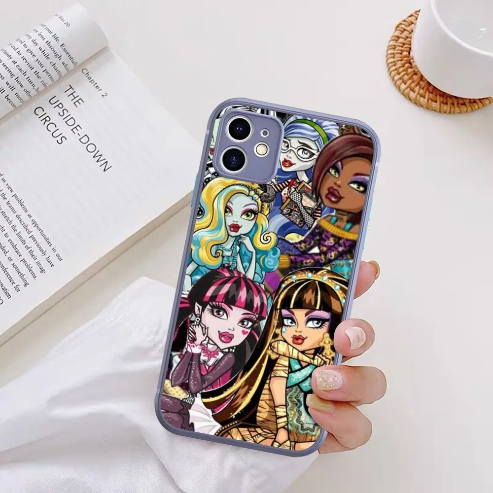 M-MonsterS Cartoon H-HighS Phone Case For IPhone 14 X XR XS 7 8 Plus 11 12 13 Pro MAX 13mini Matte Shockproof Case