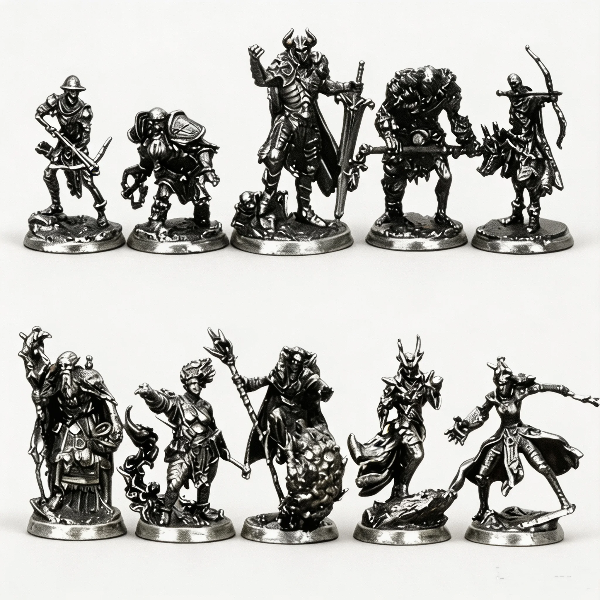 Tabletop Game Premium Fantasy Metal Miniatures Holy Light Heroes Vs Shadow Undead Paintable Collectible Decor Statues