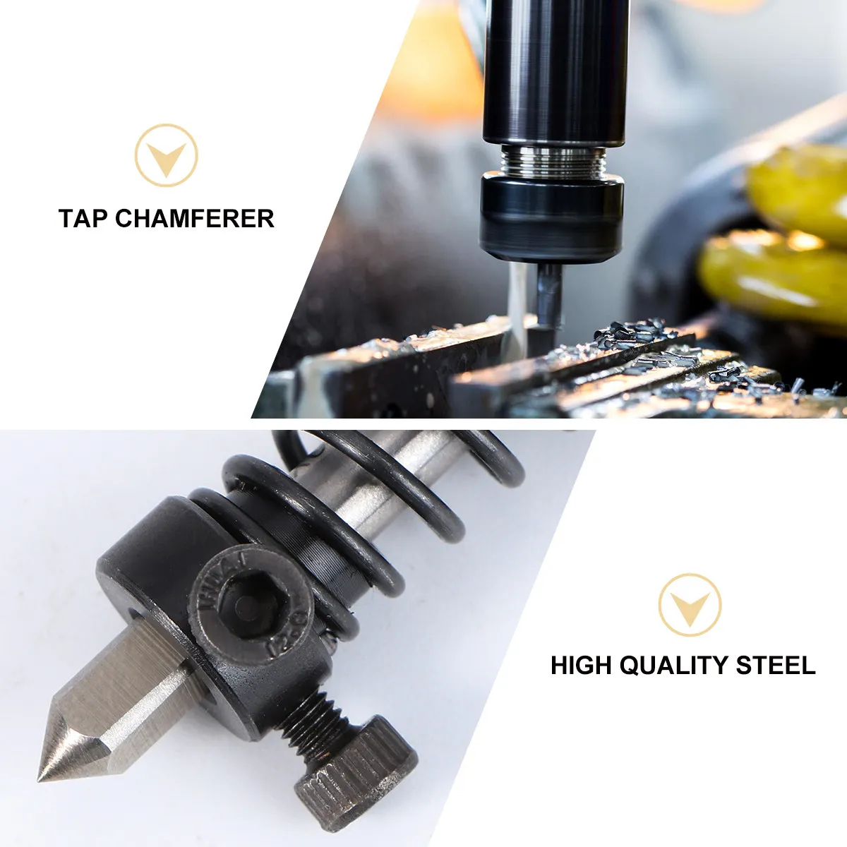 Machine Tap Chamfer Device Black Tapping Chamfer Integrated Tool Efficient Metal Threading Chamfering Tool for Aluminum Alloy