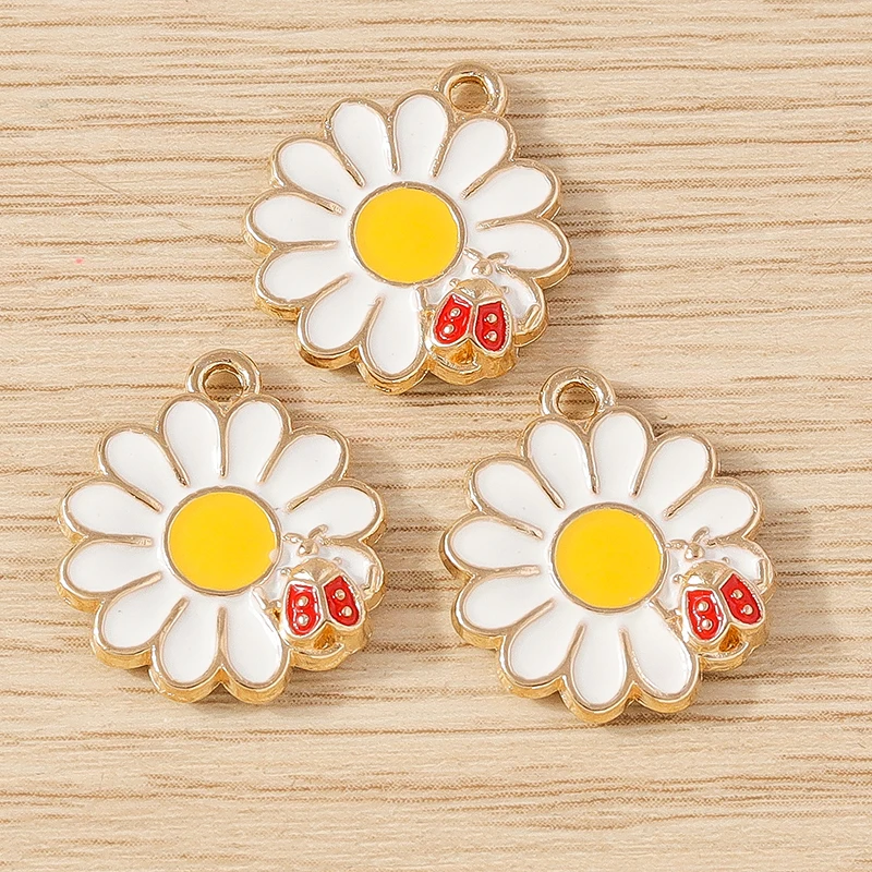 10 Stück 17 x 19 mm modische Emaille-Sakura-Blumen-Charms-Anhänger für Schmuckherstellung, Halsketten, Ohrringe, Armbänder, Bastelbedarf – Detail 31