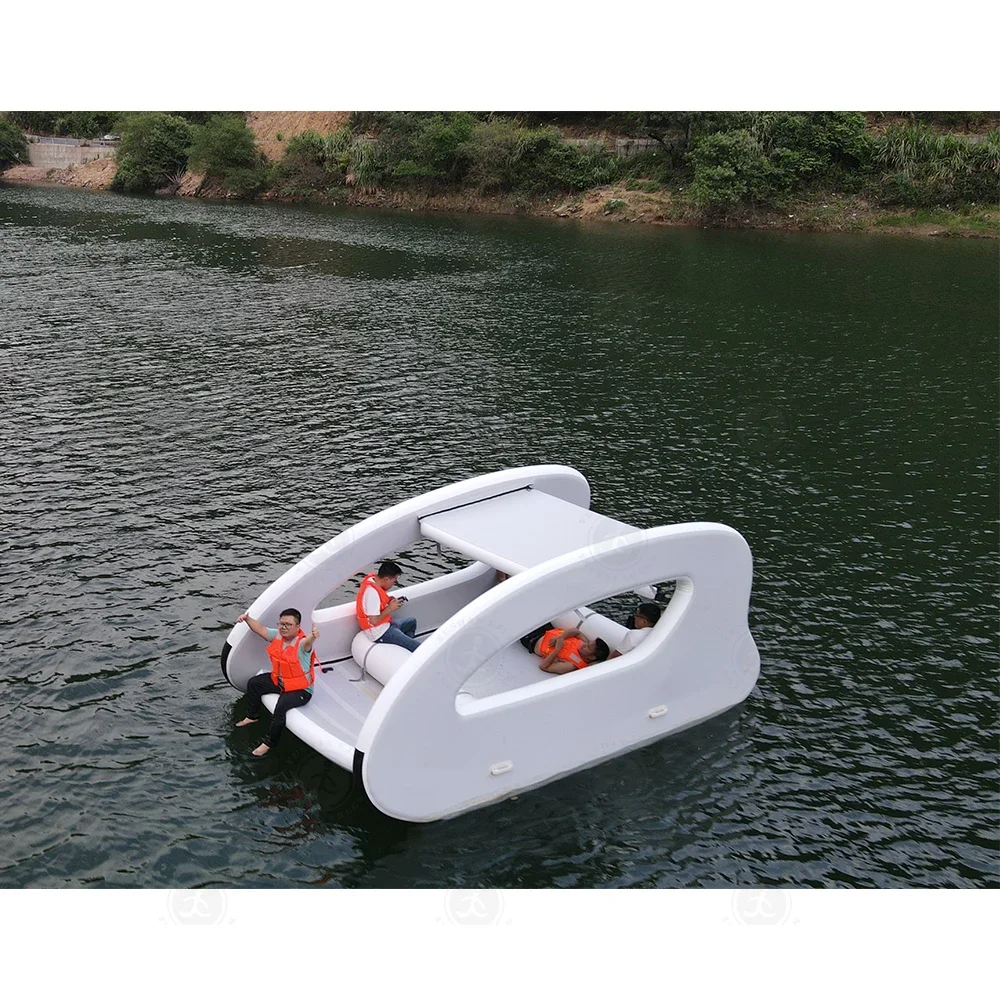 2025Inflatable Electric Boat New Arrival Sustainable Multihull Inflatable Electric House Boat For Water Recreation