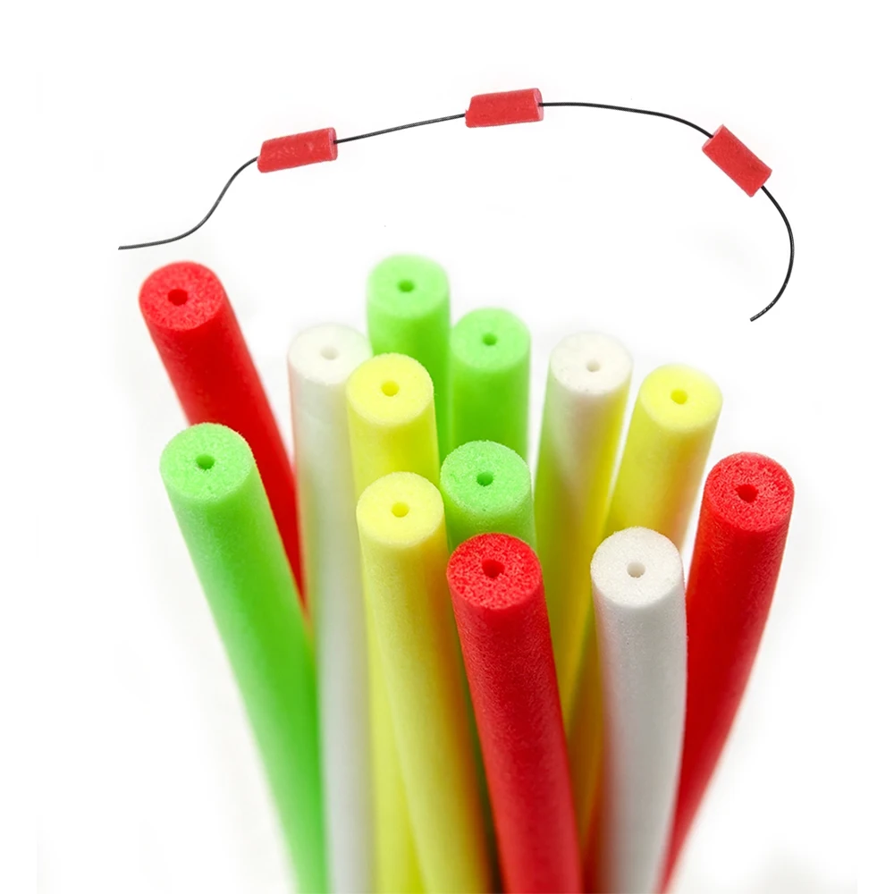 12PCS/Pack 16CM Fishing Foam Float Sticks with Center Hole, High Density DIY Seven-star Float Foam Tubes,Rigging Making Material