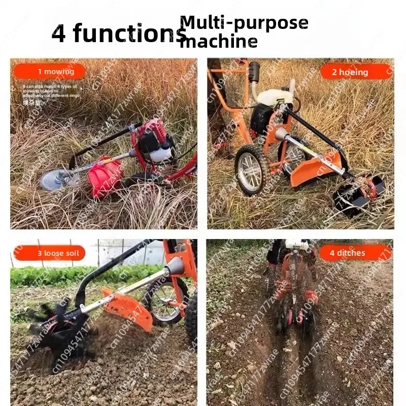 Lawn Mower Hand Push Lawn Mower Brush Cutting Machine Multi functional Mini Loosening and Trenching Machine