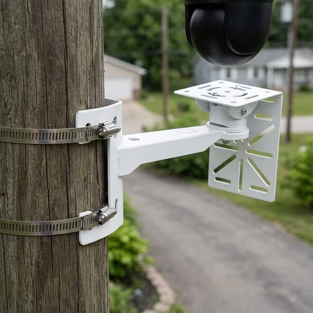 For Outdoor Security Adjustable Pole Mount Easy Installation Camera Mount Outdoor Weather Resistant Secure Camera Attachment