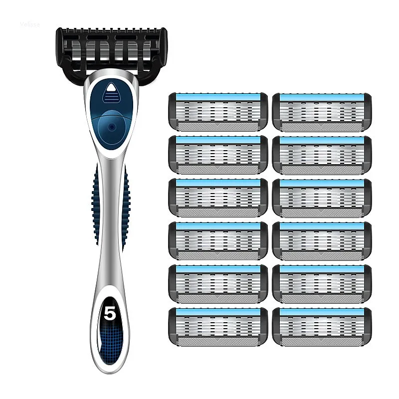 5 Layer Manual Shaving Razor Blade Refills For Men Replacement Cartridge Beard Trimmer Smooth Close Shave Grooming Tool Set
