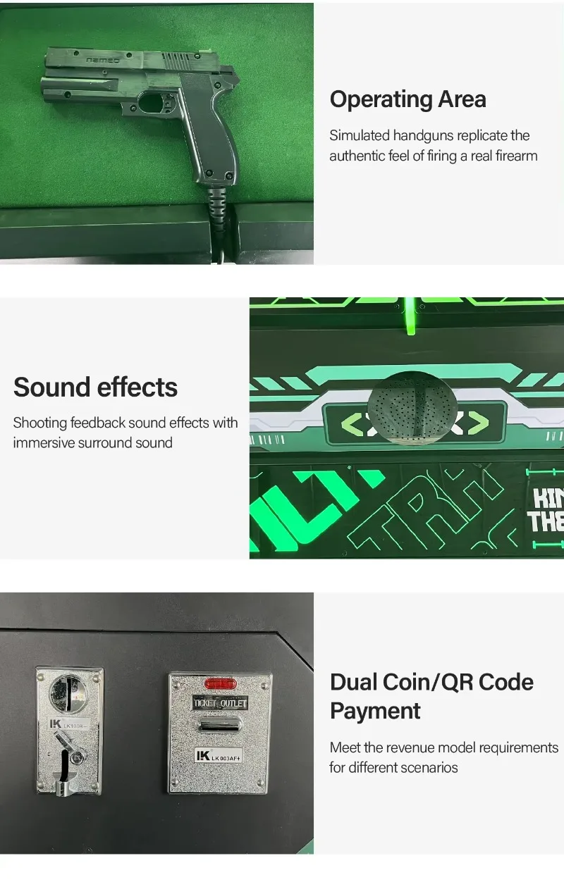 Custom Hot Selling Metal Infrared Laser Shooting Arcade Machine Realistic Hunting Simulation Game Vibration Sensing Feedback