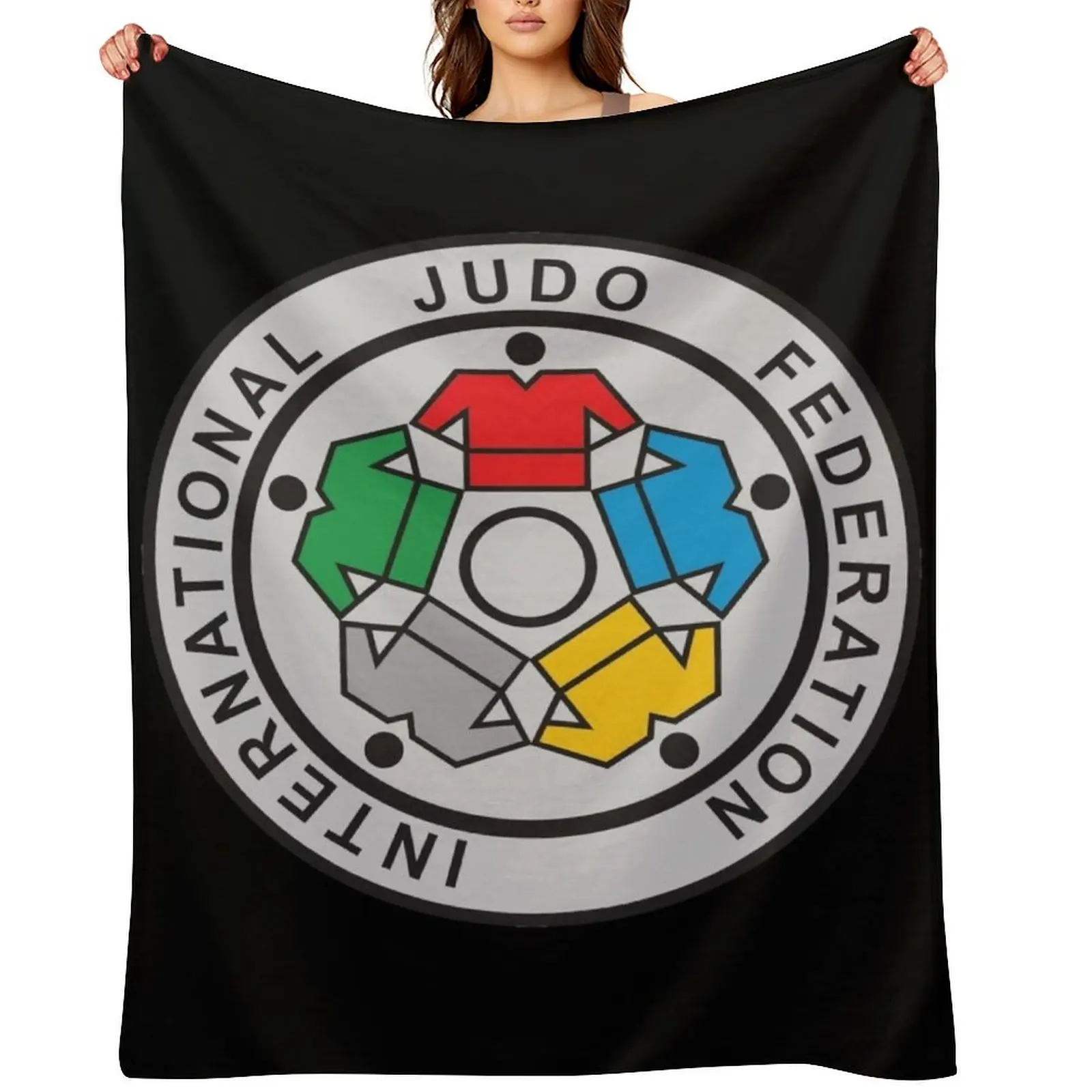 

International Judo Federation Throw Blanket Shaggy Soft Plush Plaid anime Blankets For Baby Blankets